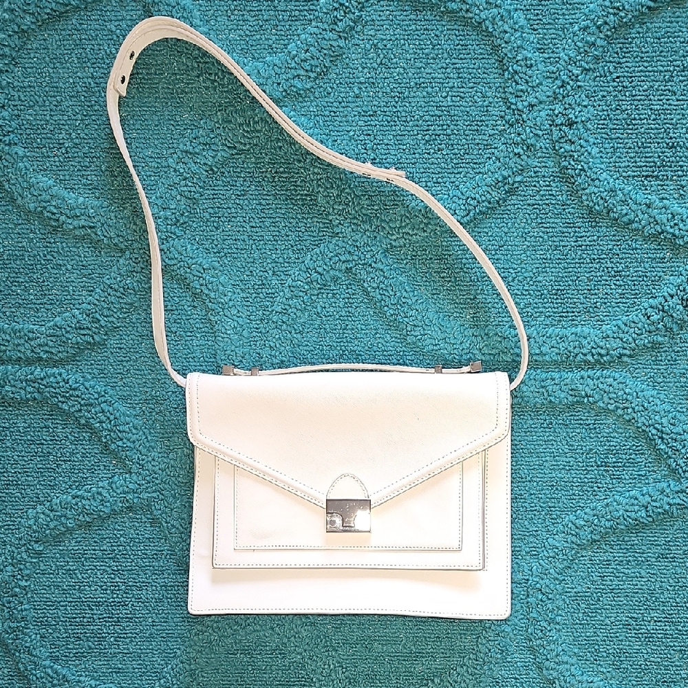 Loeffler Randall White Saffiano Leather Handbag